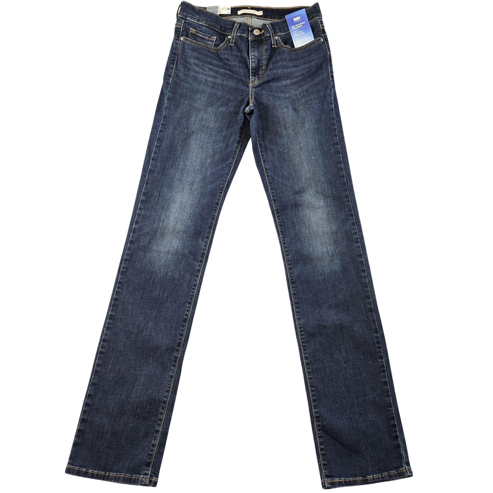 Levi's Jeans Womens 28 Blue 314 Shaping Straight Mid Rise Slim Dark Wash 28x33